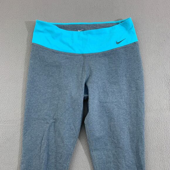 Nike Dri-Fit Pants Women's Medium Blue Yoga Fitness Workout Color Block - Picture 2 of 14